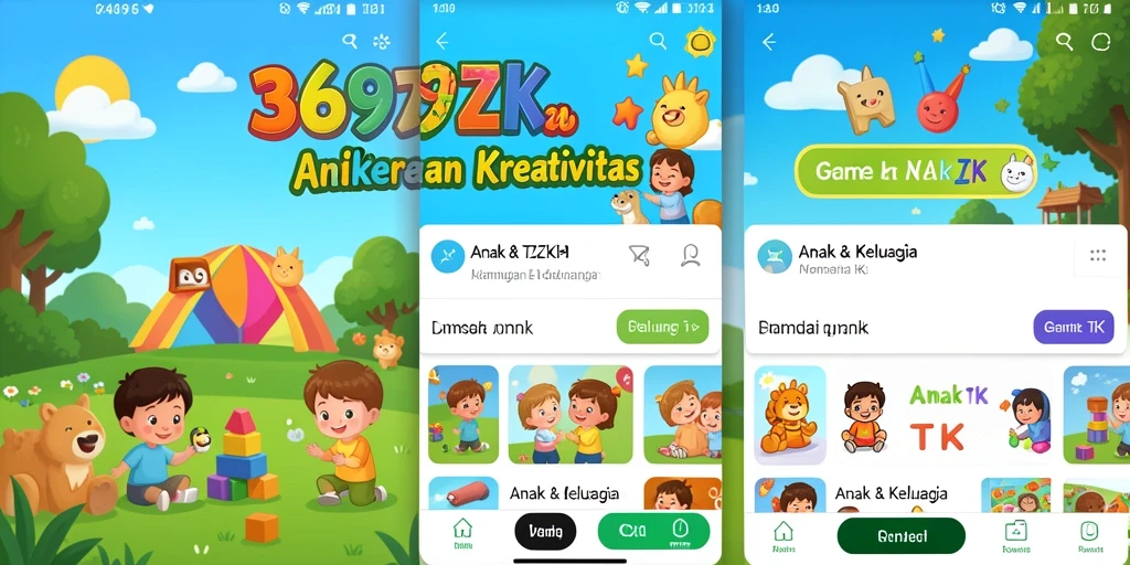 Tampilan antarmuka permainan edukatif anak yang menarik dan interaktif.