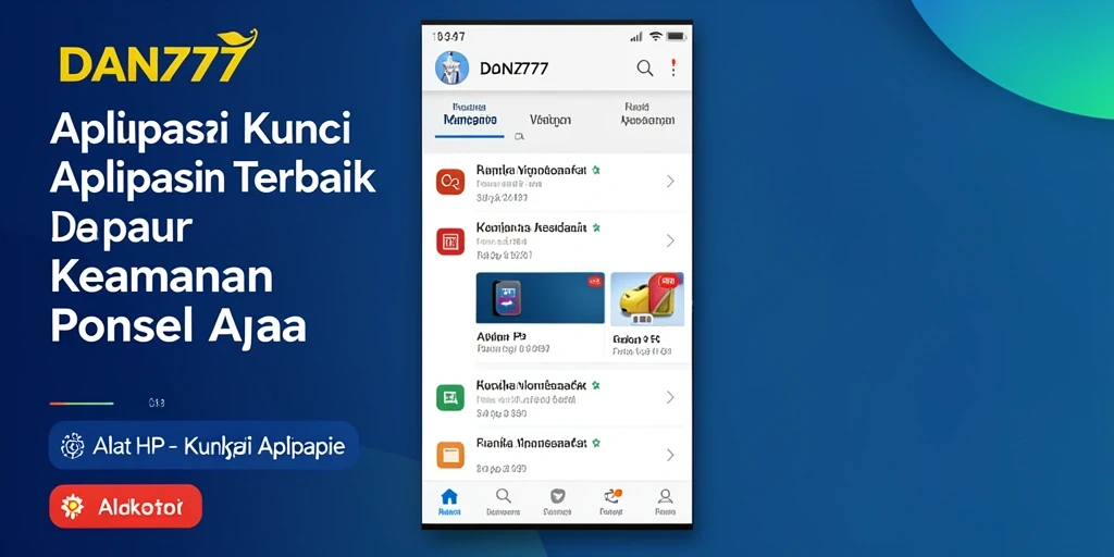 Antarmuka pengguna aplikasi Kunci Aplikasi DAN777 yang intuitif.