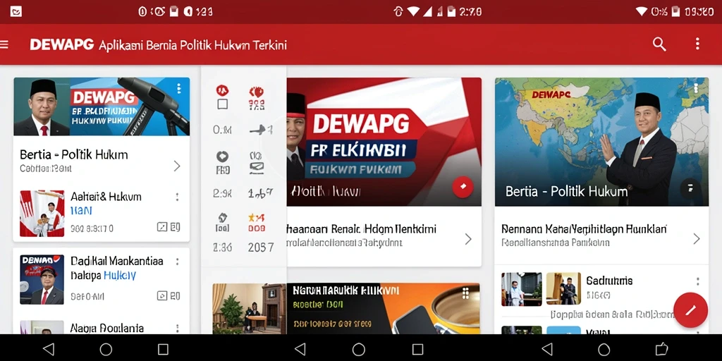 Antarmuka DEWAPG dengan berbagai berita politik dan hukum.