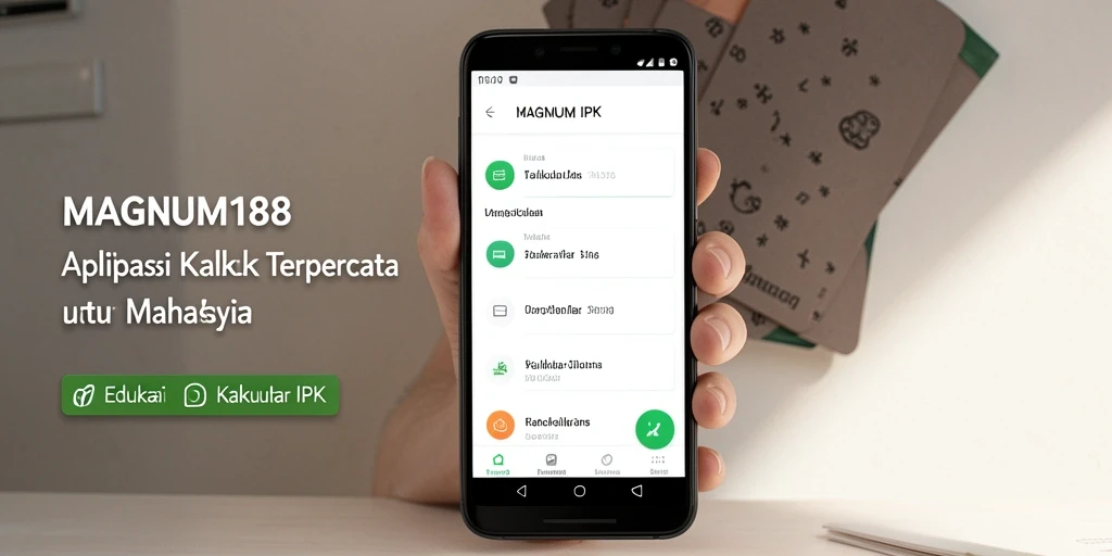 Tampilan antarmuka utama aplikasi Kalkulator IPK MAGNUM188.