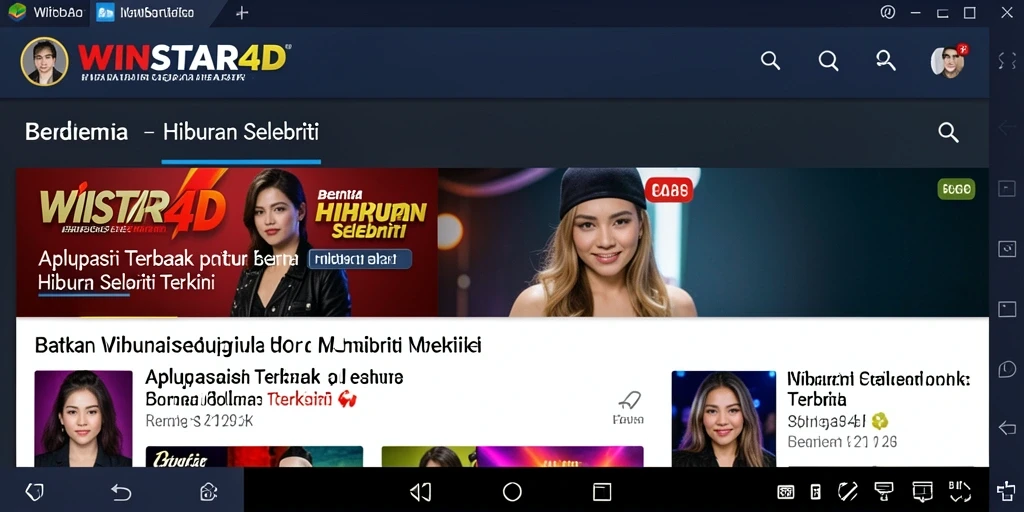 Tampilan menarik dari aplikasi WINSTAR4D yang menyajikan berita selebriti.